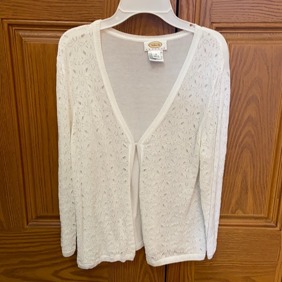 Talbots Sweaters - Talbots Petite Lightweight Sweater Cardigan White Spring Summer Petite Medium